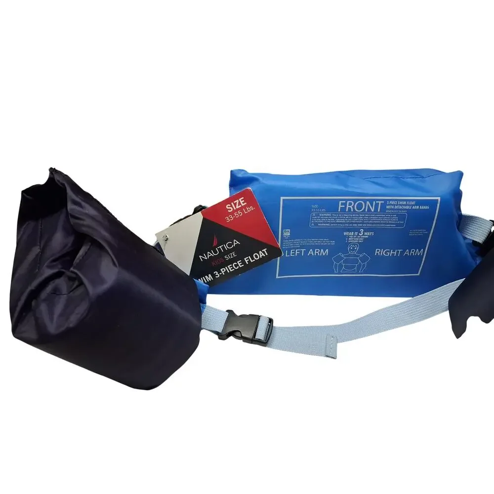 Kids Nautica Swim Float 3 Piece Arm Bands 33-55 Lbs Blue Adjustable New